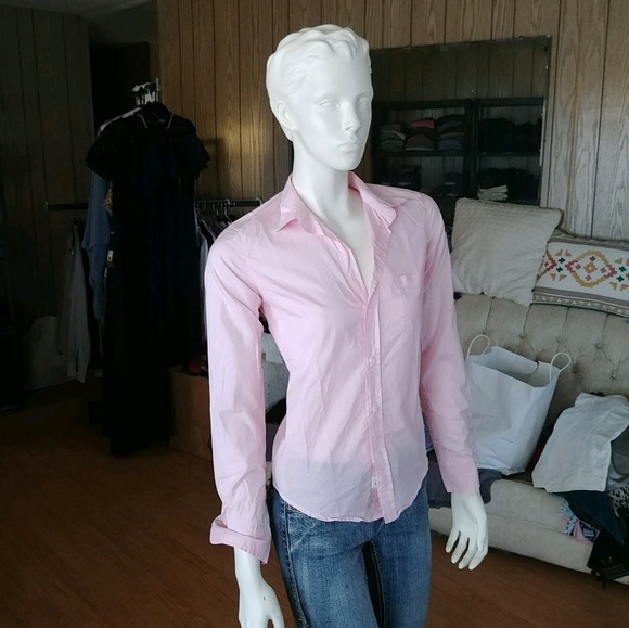 Frank & Eileen Tops - NWOT Frank & Eileen Ladies Pink & White Shirt